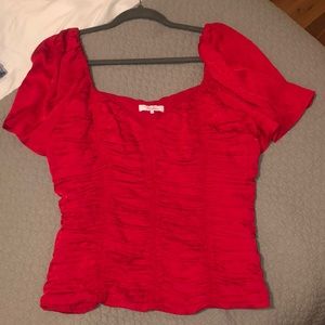 parker red blouse